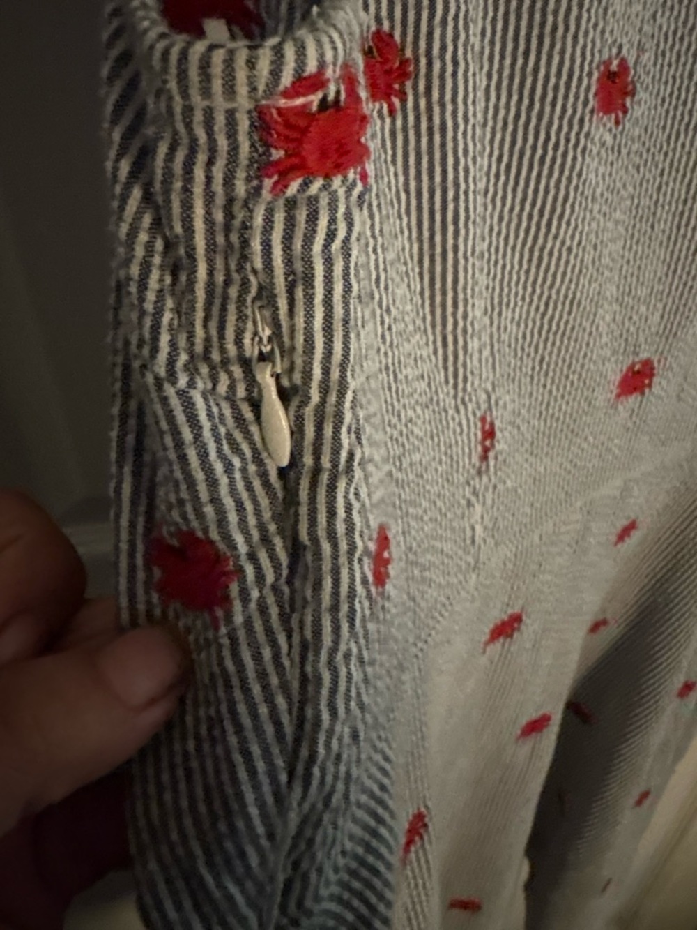 crown & ivy Navy Striped Top with Red Crab Embroidery - Picture 6 of 6